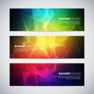 Geometric lowpoly abstract modern vector banners set with polygonal background N4