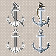 Vector set with isolated anchors Black and white N3