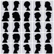 Avatars of silhouettes Profiles with different hairstyles
