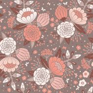 Seamless vintage pattern with decorative flowers N19