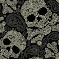 pattern with skull and paisley