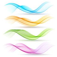 Set of vector color curve lines design element N22