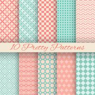 Pretty pastel vector seamless patterns (tiling with swatch) N5
