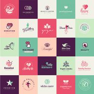 Set of flat design beauty icons