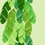 Seamless tropical pattern with stylized banana palm leaves