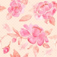 Watercolor seamless wallpaper with Peony flowers in vector N2