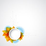 abstract colorful floral round banner background