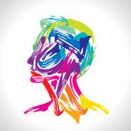 man with colorful image