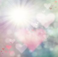 smooth blurry romantic background with heart shaped bokeh N2