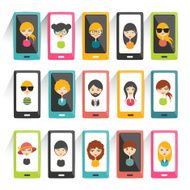 Set of avatars heads profile pictures flat icons N2