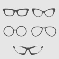 Glasses set Isolated Icons