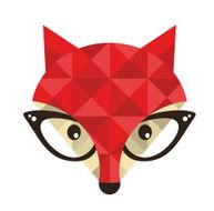 Hipster emblem with fox