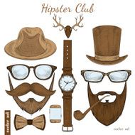 Vintage hipster club accessories
