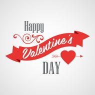 Happy Valentine's Day Lettering Card - Typographical Background With Ornaments N3