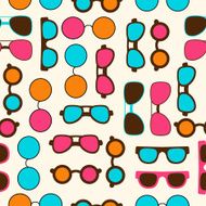 Seamless pattern with color sun glasses N2