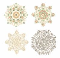 Set of decorative rosettes-stars in arabic style N10