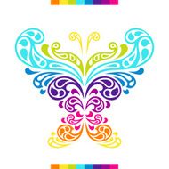 Butterfly in shape of abstract splashes drops