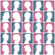 Avatars of silhouettes Profiles with different hairstyles N2