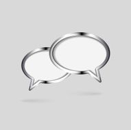 Vector glossy metal speech bubbles