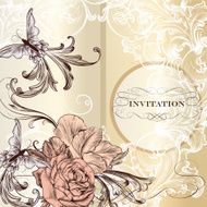 Fashion vector invitation card with roses