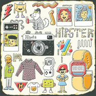 Hipster swag hand drawn colorful doodle set Vector illustration N2