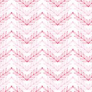 Pink lineart leaves chevron seamless pattern background