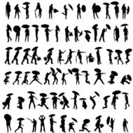 Vector silhouettes of people N104