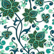 Seamless pattern of paisley floral ornament N3