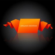 Origami Speech banner in black background
