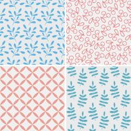 Set of seamless abstract and floral patterns N4
