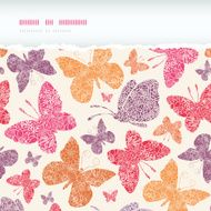 Floral butterflies frame horizontal seamless pattern background N2