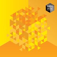 Abstract cube yellow design background