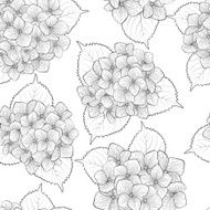 seamless background with black and white flowers