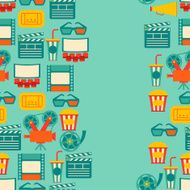 Seamless pattern of movie elements and cinema icons N4
