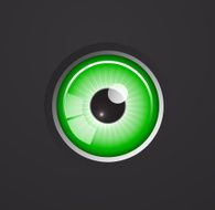 Shiny green eye
