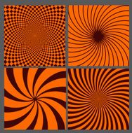 Set of abstract hypnotic backgrounds vector illustration