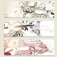 Brochure vector set on music theme
