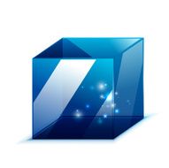 Glossy blue cube