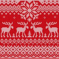 Scandinavian flat style knitted pattern with deers and elks N3