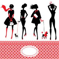 Silhouettes of fashionable girls N4