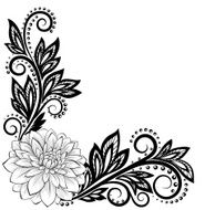 lace flower in the corner With space for text