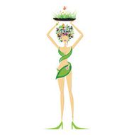 Beautiful floral woman