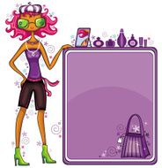Young girl with empty board N2