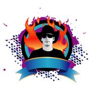 Trendy man in flames