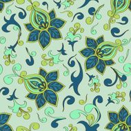 Seamless pattern of paisley floral ornament N4