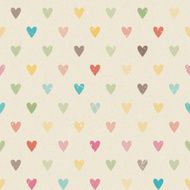 Valentine colorful retro seamless hearts vector pattern