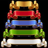 Vector Ribbons set isolated on black background