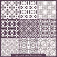 Set of 9 seamless geometric patterns N2