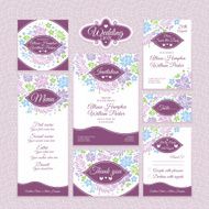 Set of floral wedding cards N48