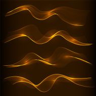 Shiny color waves over dark background